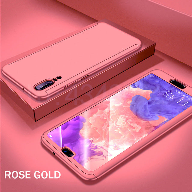 Luxury 360 Degree Protection Full Cover Phone Case For Huawei P20 Lite P20 Pro Shockproof Cover For Huawei P20 Lite Case Glass
