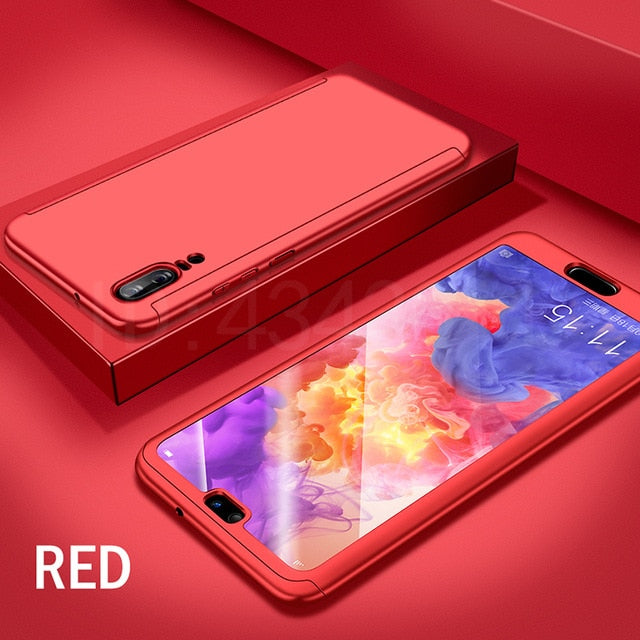 Luxury 360 Degree Protection Full Cover Phone Case For Huawei P20 Lite P20 Pro Shockproof Cover For Huawei P20 Lite Case Glass