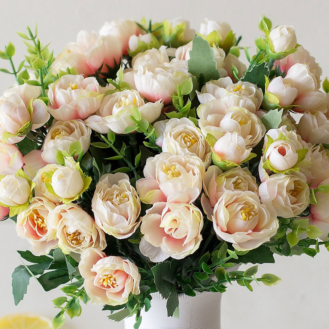 Fake Flowers 15 heads Artificial flowers small tea bud simulation small tea rose silk flower Wedding Decoration flower