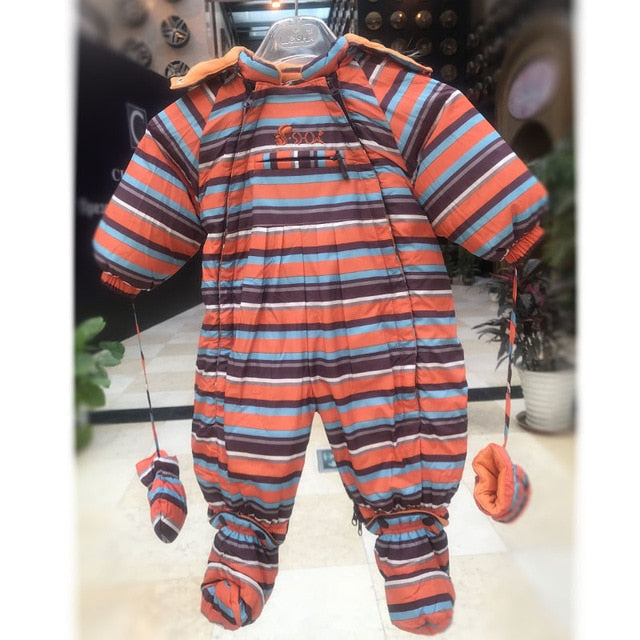 SP-SHOW confortável inverno crianças recém-nascidos bebê menino menina conjuntos de roupas de bebê super quente para baixo roupas de escalada do bebê impressão 003a