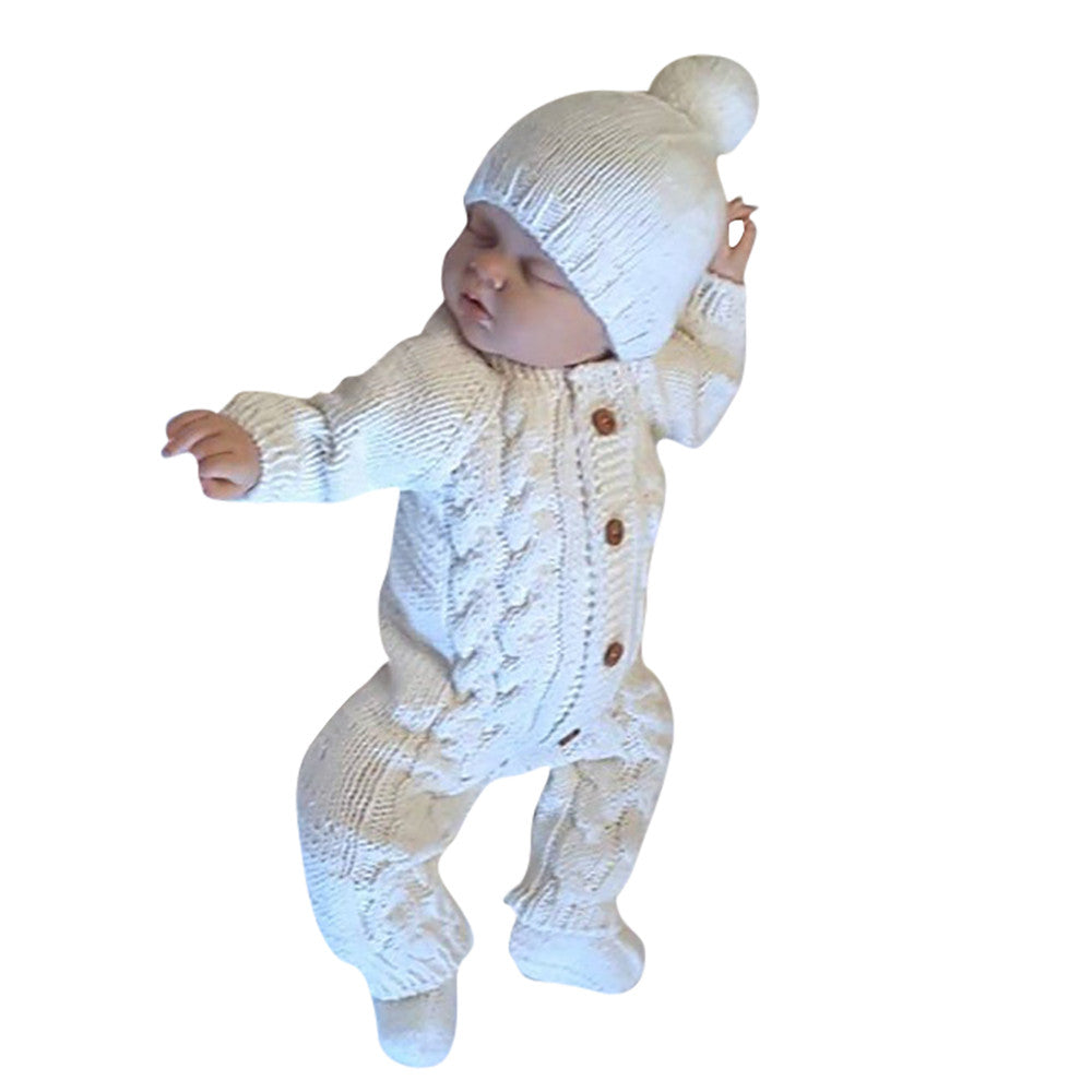 TELOTUNY newborn romper knit baby clothes Jumpsuit overall One-Piece Long Sleeve Body Suits a801 11