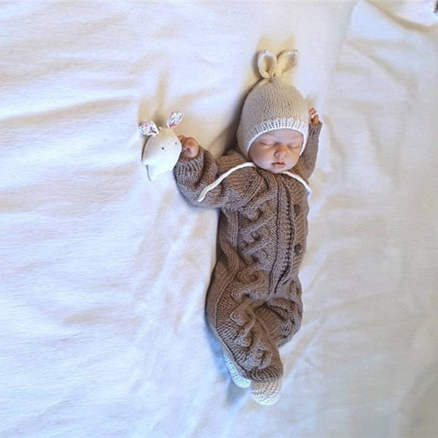 TELOTUNY newborn romper knit baby clothes Jumpsuit overall One-Piece Long Sleeve Body Suits a801 11
