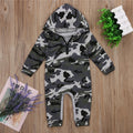 Infant Baby Boy Hooded Camouflage Romper Newborn Baby Camo Long Sleeve Romper 2017 New Warm Autumn Jumpsuit Outfit Boys Clothing