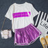2019 New Womens Sets Two Piece Fashion Casual Plus Size Loose Tracksuit Letter Short-sleeve Tops Elastic Waist Shorts Suit women