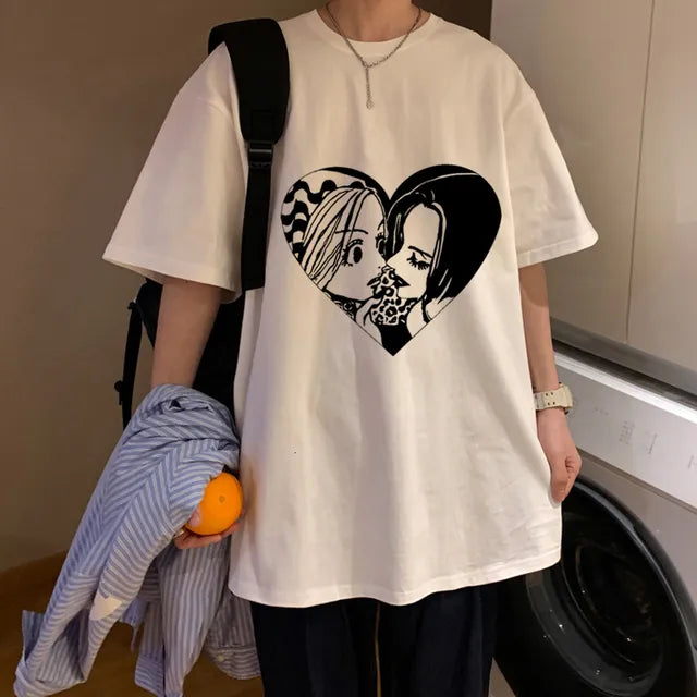 Nana osaki tshirt maglietta bianca maschile casual harajuku streetwear vestiti giapponesi tshirt harajuku kawaii