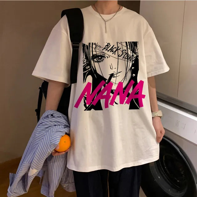 Nana osaki tshirt maglietta bianca maschile casual harajuku streetwear vestiti giapponesi tshirt harajuku kawaii