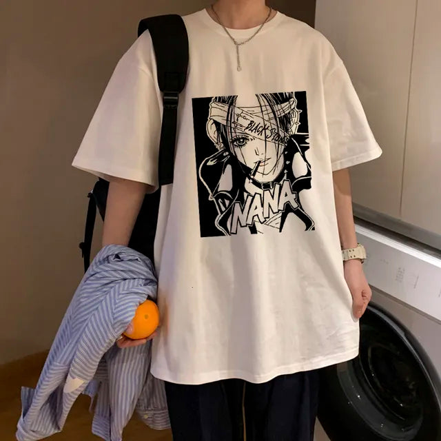 Nana osaki tshirt maglietta bianca maschile casual harajuku streetwear vestiti giapponesi tshirt harajuku kawaii