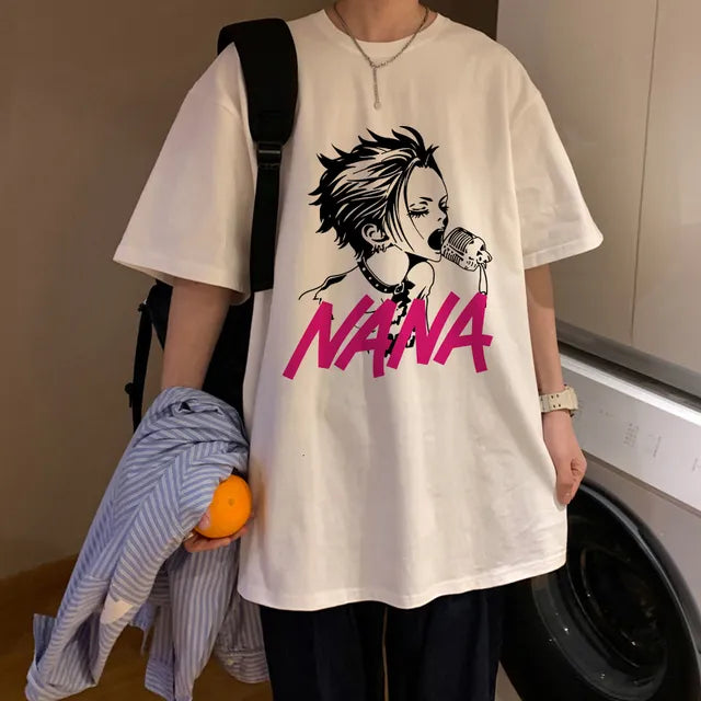 Nana osaki tshirt maglietta bianca maschile casual harajuku streetwear vestiti giapponesi tshirt harajuku kawaii