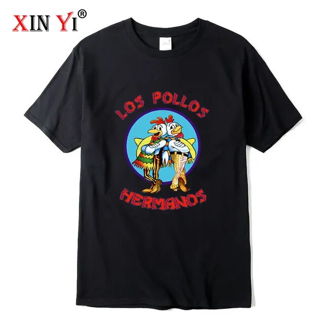 XIN YI uomo di alta qualità t-shirt100 % cotone Breaking Bad LOS POLLOS Chicken Brothers stampato casual divertente tshirt magliette maschili