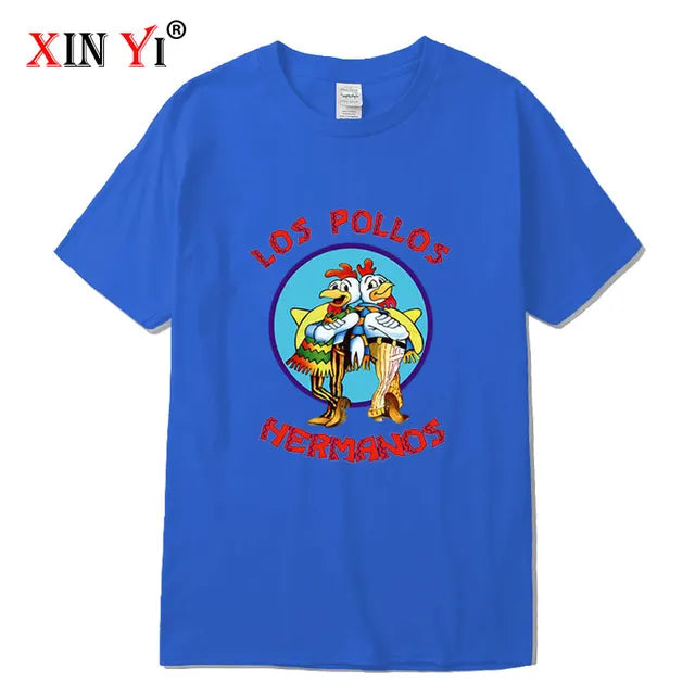 XIN YI uomo di alta qualità t-shirt100 % cotone Breaking Bad LOS POLLOS Chicken Brothers stampato casual divertente tshirt magliette maschili