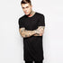 2015 White Casual Long Size Men Lining t shirt Hip hop Tops Street Wear t-shirt Solid Color Short Sleeve tshirt Free Shipping