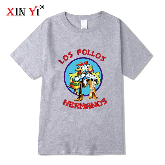 XIN YI uomo di alta qualità t-shirt100 % cotone Breaking Bad LOS POLLOS Chicken Brothers stampato casual divertente tshirt magliette maschili