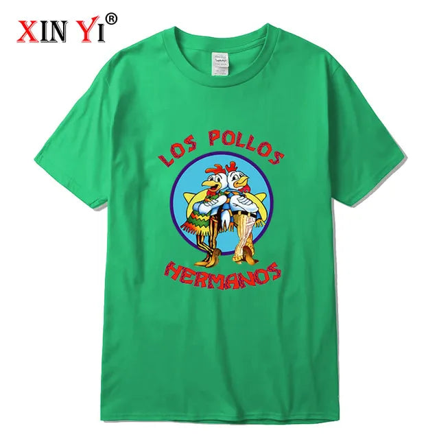XIN YI uomo di alta qualità t-shirt100 % cotone Breaking Bad LOS POLLOS Chicken Brothers stampato casual divertente tshirt magliette maschili