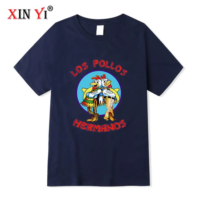 XIN YI uomo di alta qualità t-shirt100 % cotone Breaking Bad LOS POLLOS Chicken Brothers stampato casual divertente tshirt magliette maschili