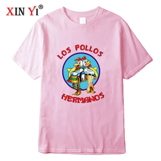XIN YI uomo di alta qualità t-shirt100 % cotone Breaking Bad LOS POLLOS Chicken Brothers stampato casual divertente tshirt magliette maschili