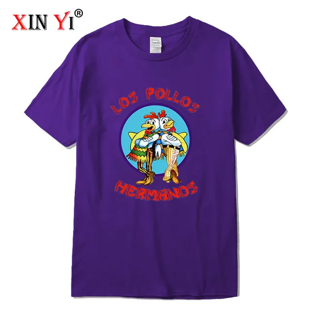 XIN YI uomo di alta qualità t-shirt100 % cotone Breaking Bad LOS POLLOS Chicken Brothers stampato casual divertente tshirt magliette maschili