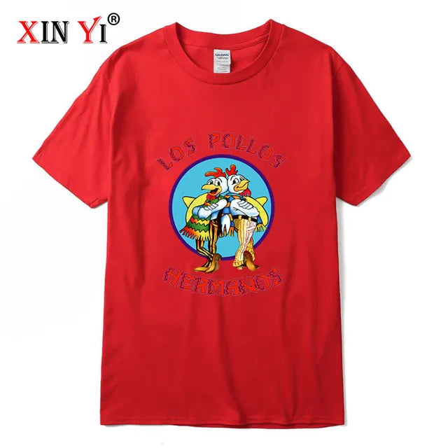 XIN YI uomo di alta qualità t-shirt100 % cotone Breaking Bad LOS POLLOS Chicken Brothers stampato casual divertente tshirt magliette maschili