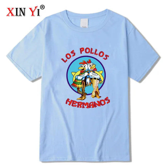 XIN YI uomo di alta qualità t-shirt100 % cotone Breaking Bad LOS POLLOS Chicken Brothers stampato casual divertente tshirt magliette maschili