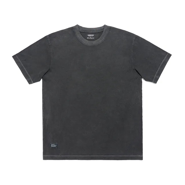 SIMWOOD 2023 estate nuovo 250g 100% cotone tessuto t-shirt uomo di alta qualità tinta unita manica a goccia magliette larghe Oversize top