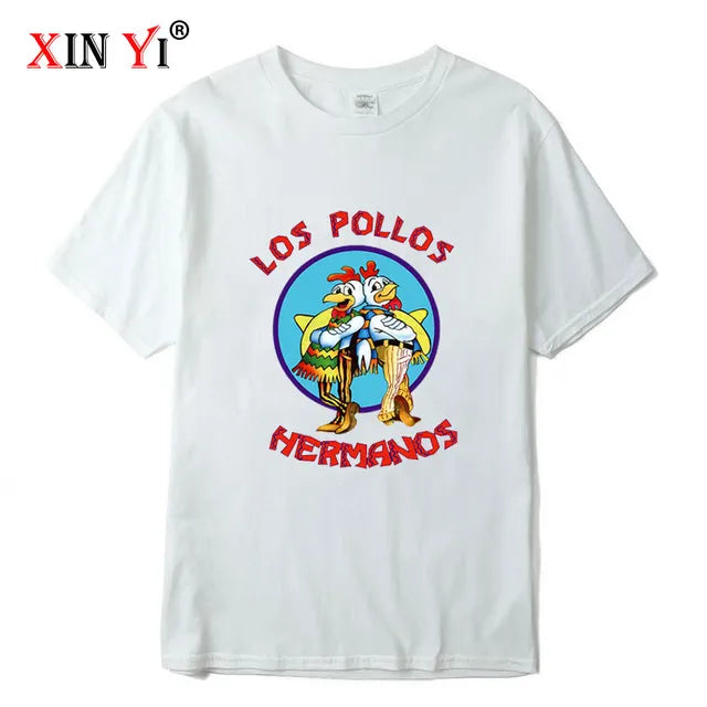 XIN YI uomo di alta qualità t-shirt100 % cotone Breaking Bad LOS POLLOS Chicken Brothers stampato casual divertente tshirt magliette maschili
